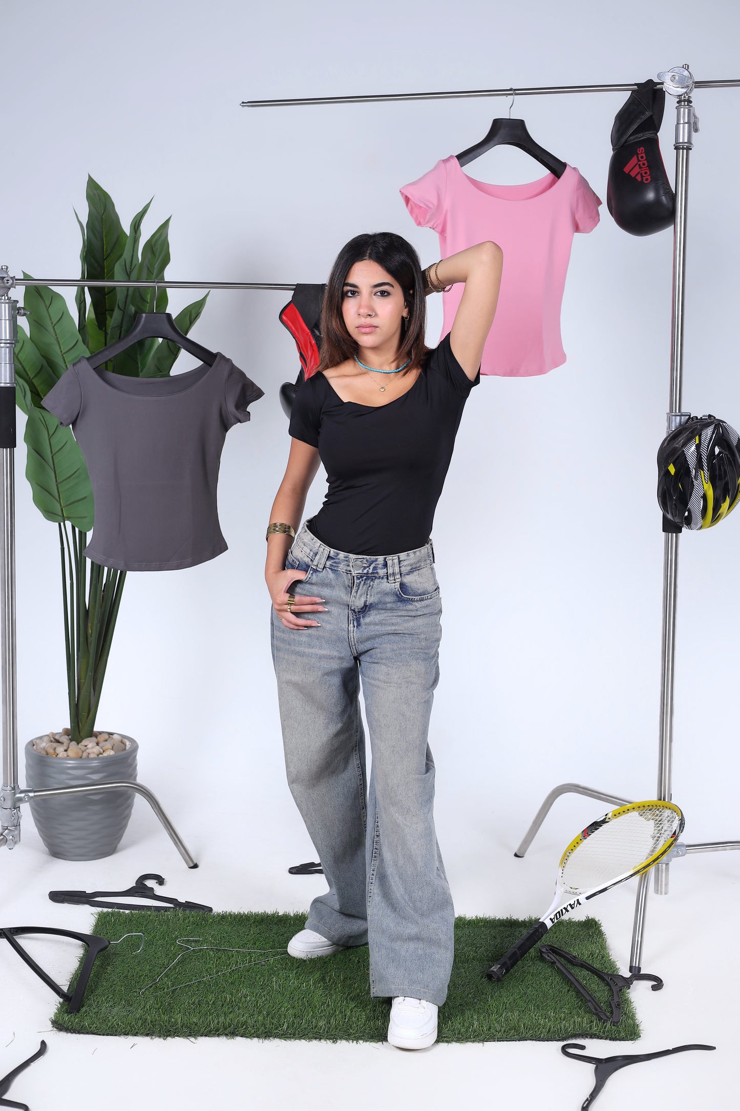 Wide Neck Short Sleeve