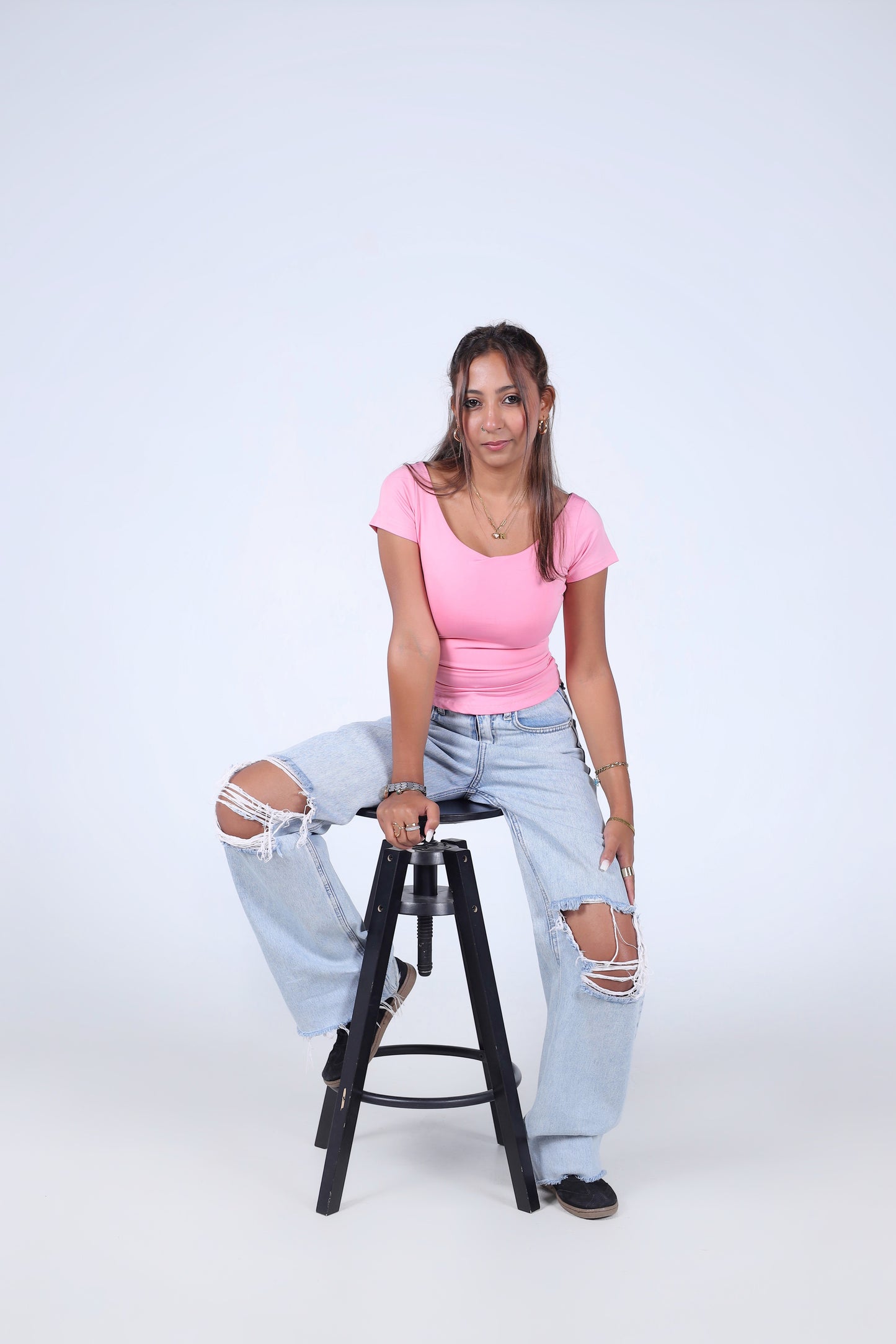Wide Neck Short Sleeve