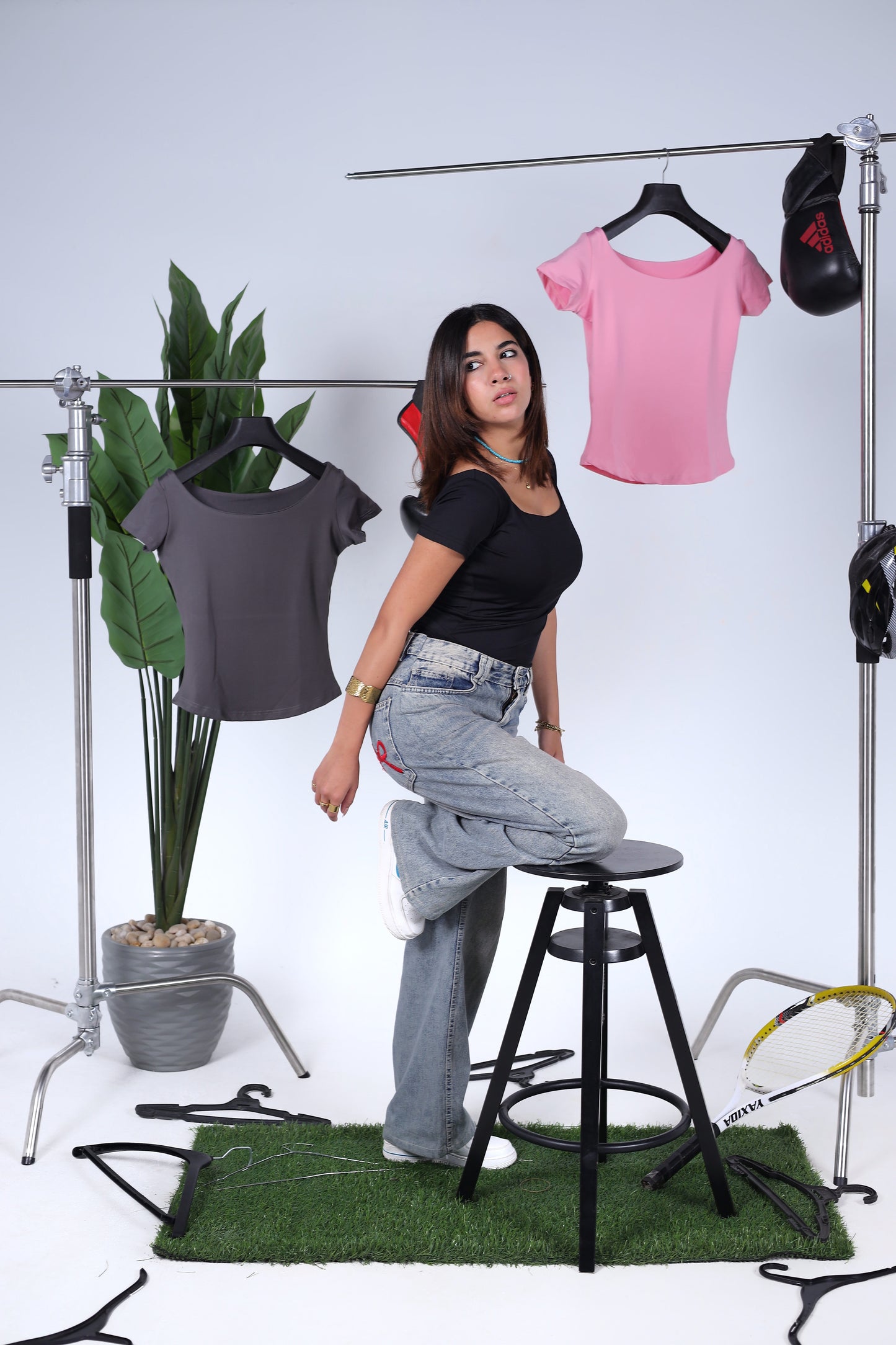 Wide Neck Short Sleeve